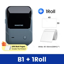 Portable Handheld Thermal Label Maker with Bluetooth - White (Add 1WH40-30mm)
