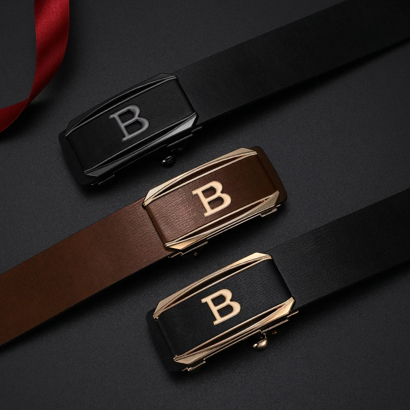 Luxury Famous Brand B Letter Casual Fashion Belt High Quality Coffee Men's Automatic Buckle Classic Black Belt Ceinture Homme