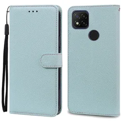 Elegant Wallet Flip Leather Phone Case with Soft Silicone - Premium Protection s for Redmi 9C (Light Blue)