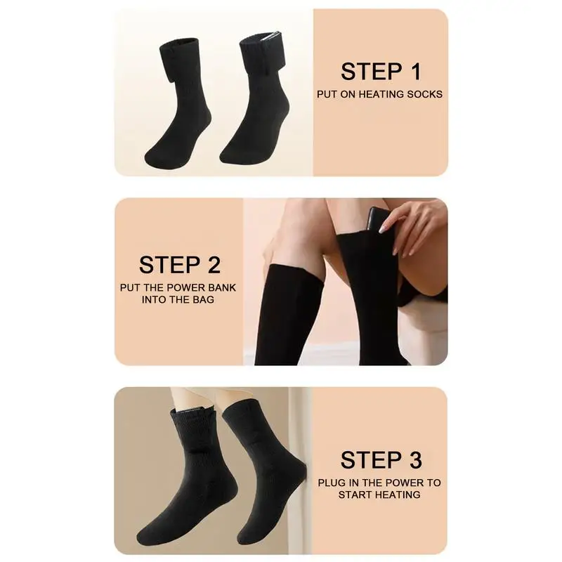 Unisex Heated Socks With USB Thermal Insulated Socks Winter Electric Heating Outdoor Spots Heated Boot Camping Skiing Sock