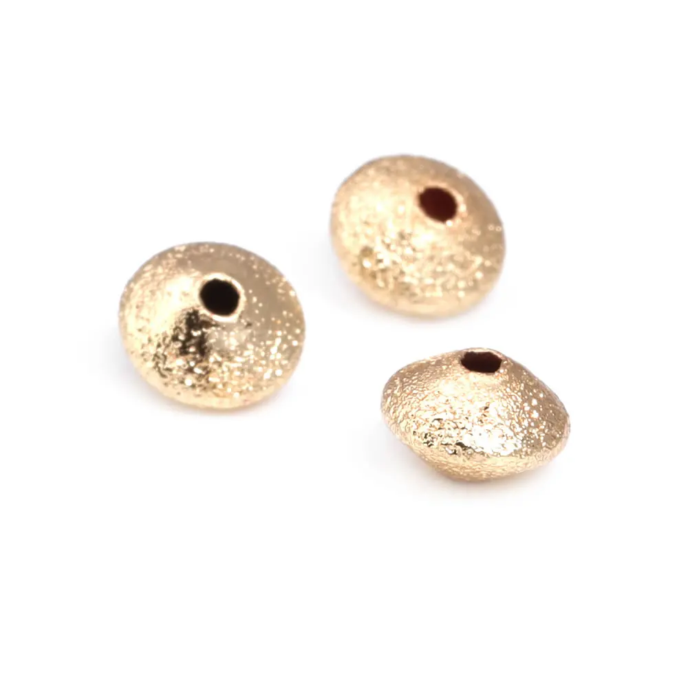 Brass Matte Silver Color Wheel Spacer Beads