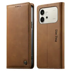 Leather Flip Case Retro Wallet with RFID Protection - Premium Phone Skin for HONOR 600 Pro (Brown)