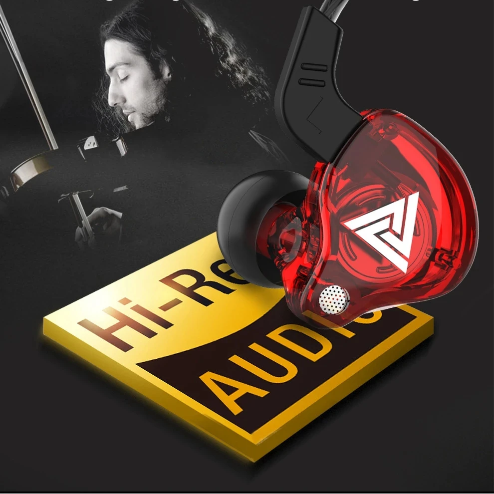 AK6 유선 헤드폰 듀얼 드라이브 하이파이 이어폰, 마이크 포함, 3.5mm 스포츠 러닝 음악 이어버드, 베이스 스테레오 헤드셋, 오리지널