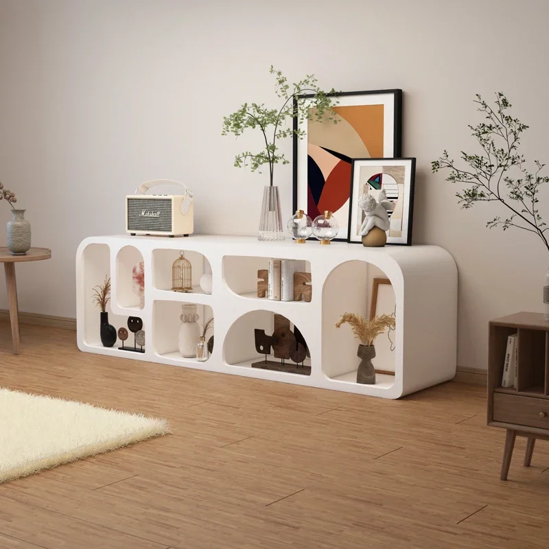 

Minimalistic Exhibition Tv Cabinet White Floor Display Shelf Modern Tv Table Luxury Wall Meuble Tv Suspendu Garden Furniture