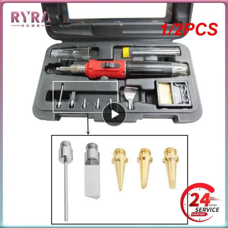

1/2PCS Butane Gas Soldering Iron Kit Welding Kit Pen ToolCopper+Iron Gas Welding Kit Gas Soldering Iron Head