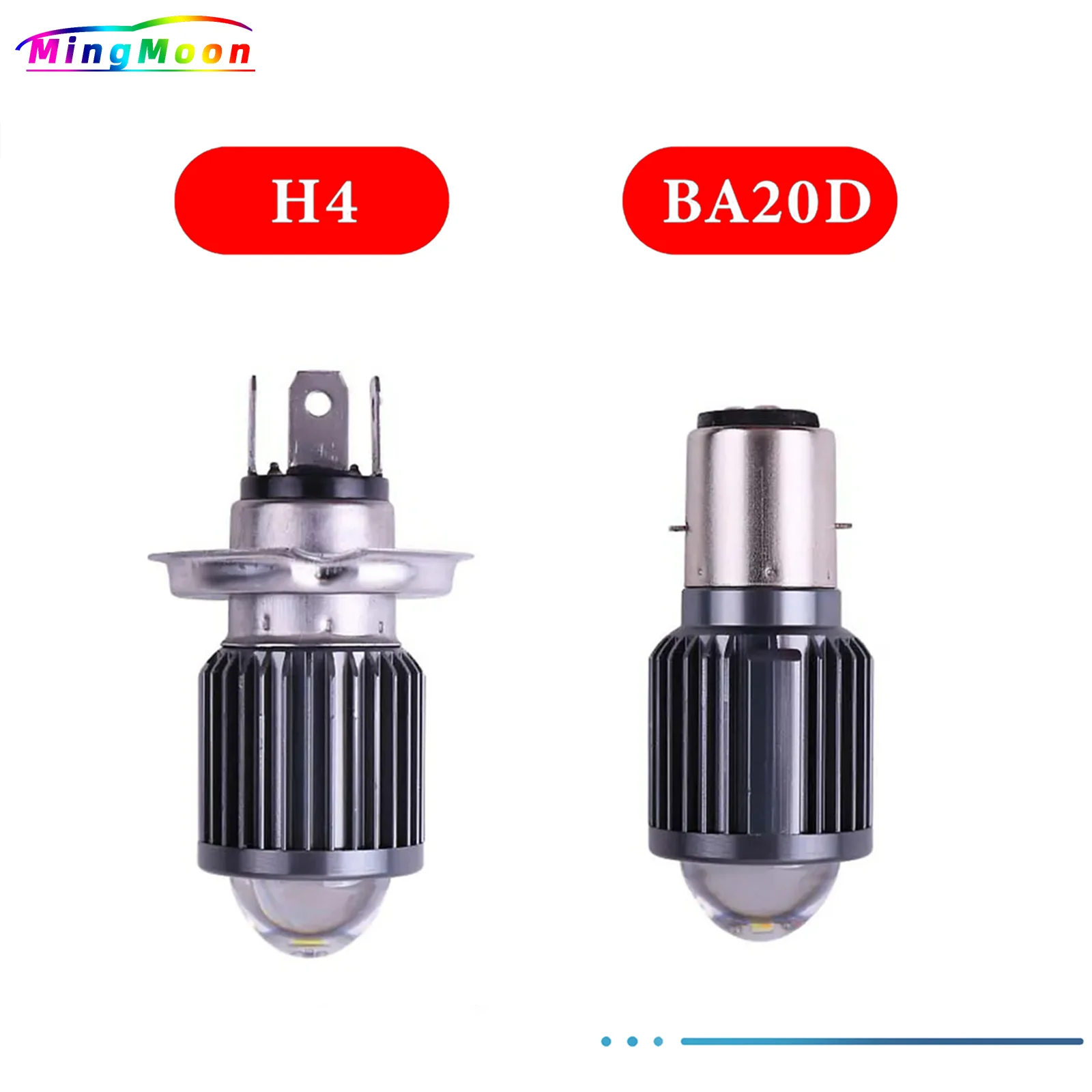 Motorcycle LED Lights 1pcs BA20D H4 LED Bulbs Motorcycle Accessories Headlight CSP Lens White Yellow Motorbike Scooter Fog Lights 12V 6000K