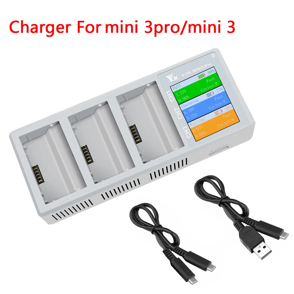 

【YX】charger mini 3pro/mini 3 USB Rechargeable Drone Accessory Digital Display Butler LCD two-way charger