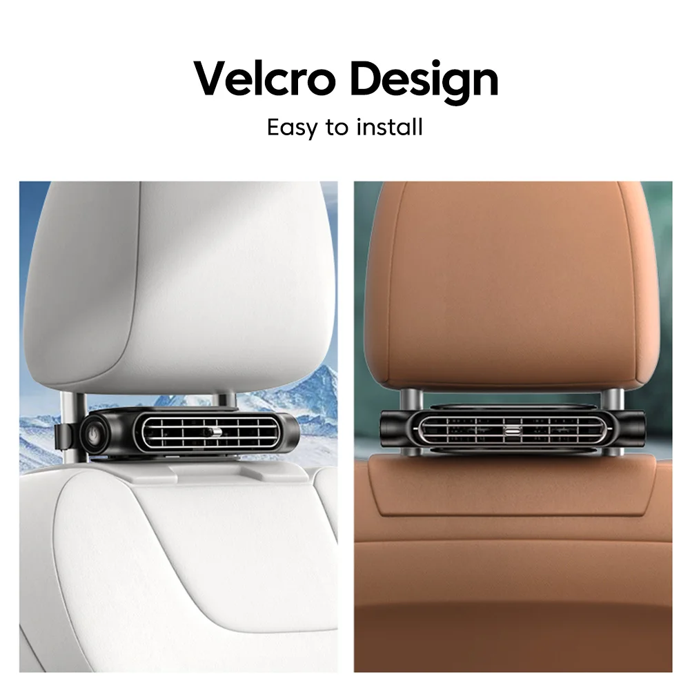 Ventilatore Portatile per Sedile Auto, Ventilatore Elettrico USB per Schienale Posteriore, Accessori Interni Auto - immagine 6
