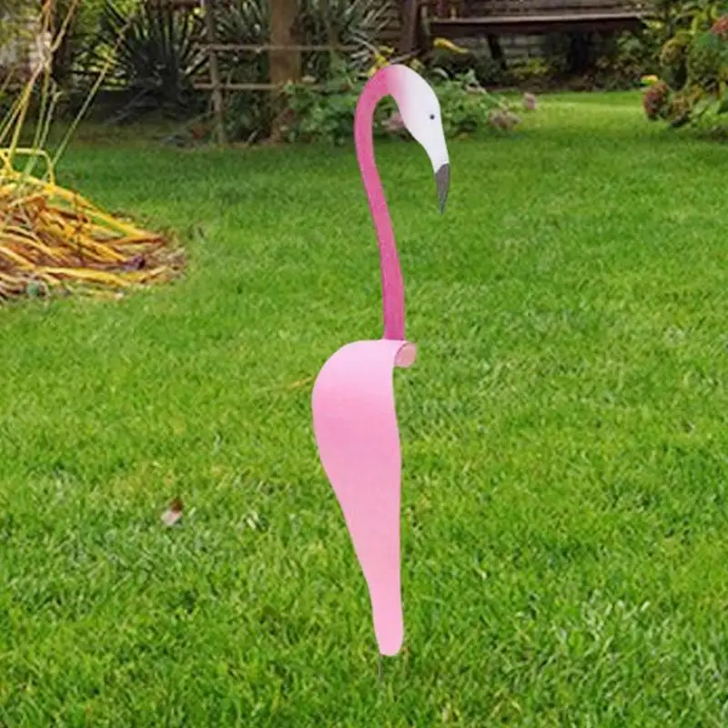 4 Rosa Flamingo-Gartenfiguren Aus Metall – Verschiedene Größen (bis 35 Cm), Mit Erdspießen Für Rasen & Terrasse