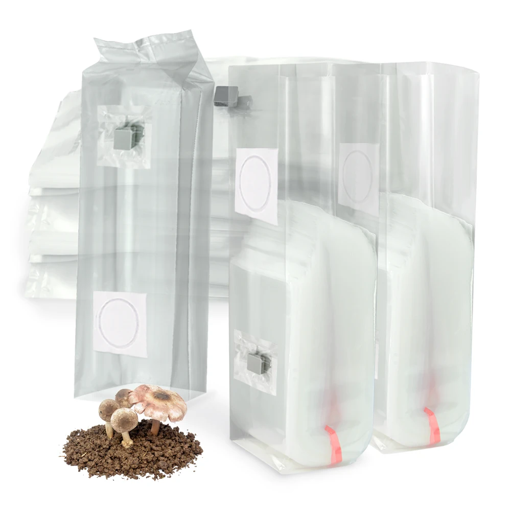 Mushroom Cultivation Bag with Window and Injection Port Breathable Heat-Resistant