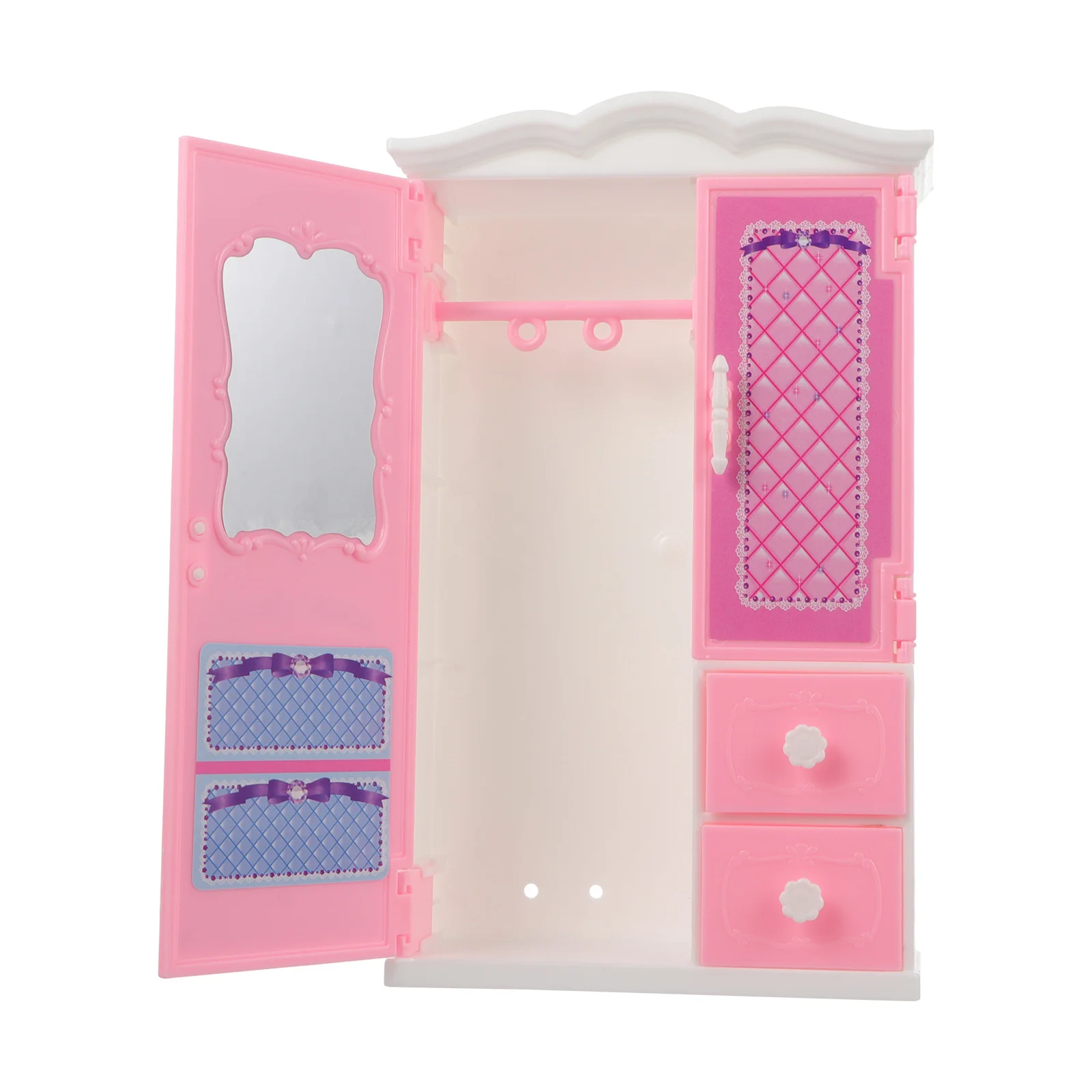 

Wardrobe Closet Clothing Organizer Baby Children Toy Plastic Dolls Furniture