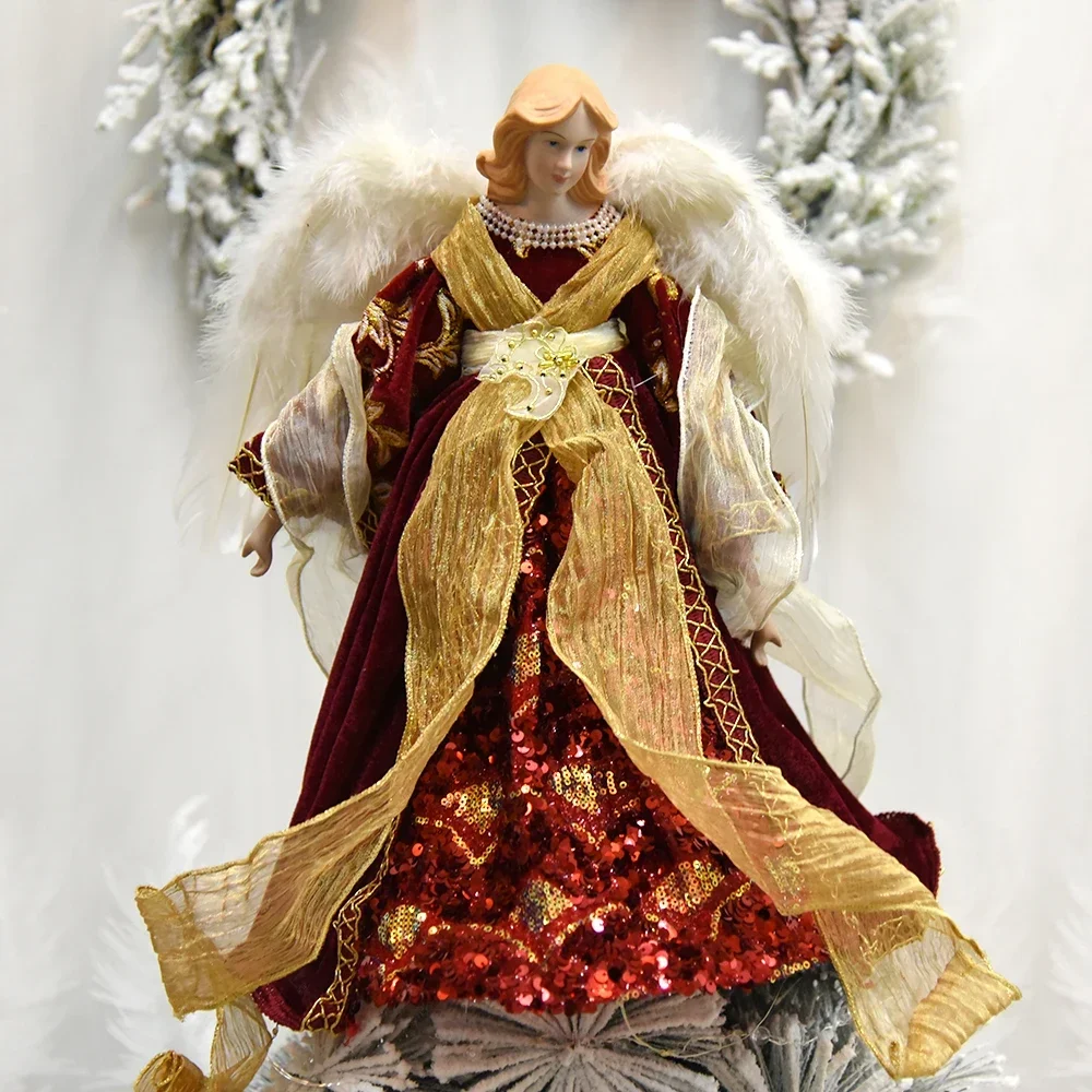 40cm Christmas Angel Doll Figurine Toy Treetop Ornaments Standing Birthday Natal Decorations Navidad Home Decor Christmas Tree Decoration Santa Claus Doll