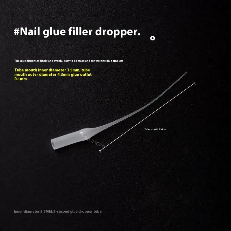 100Pcs Superfine Glue Bottle Tips - Nail Glue Sealant Joint Filling Precision Dropper Applicator, Manicure Tool Accessories