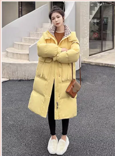 

2023 Women's Clothing Mid-length hooded thickened down coat Winter New