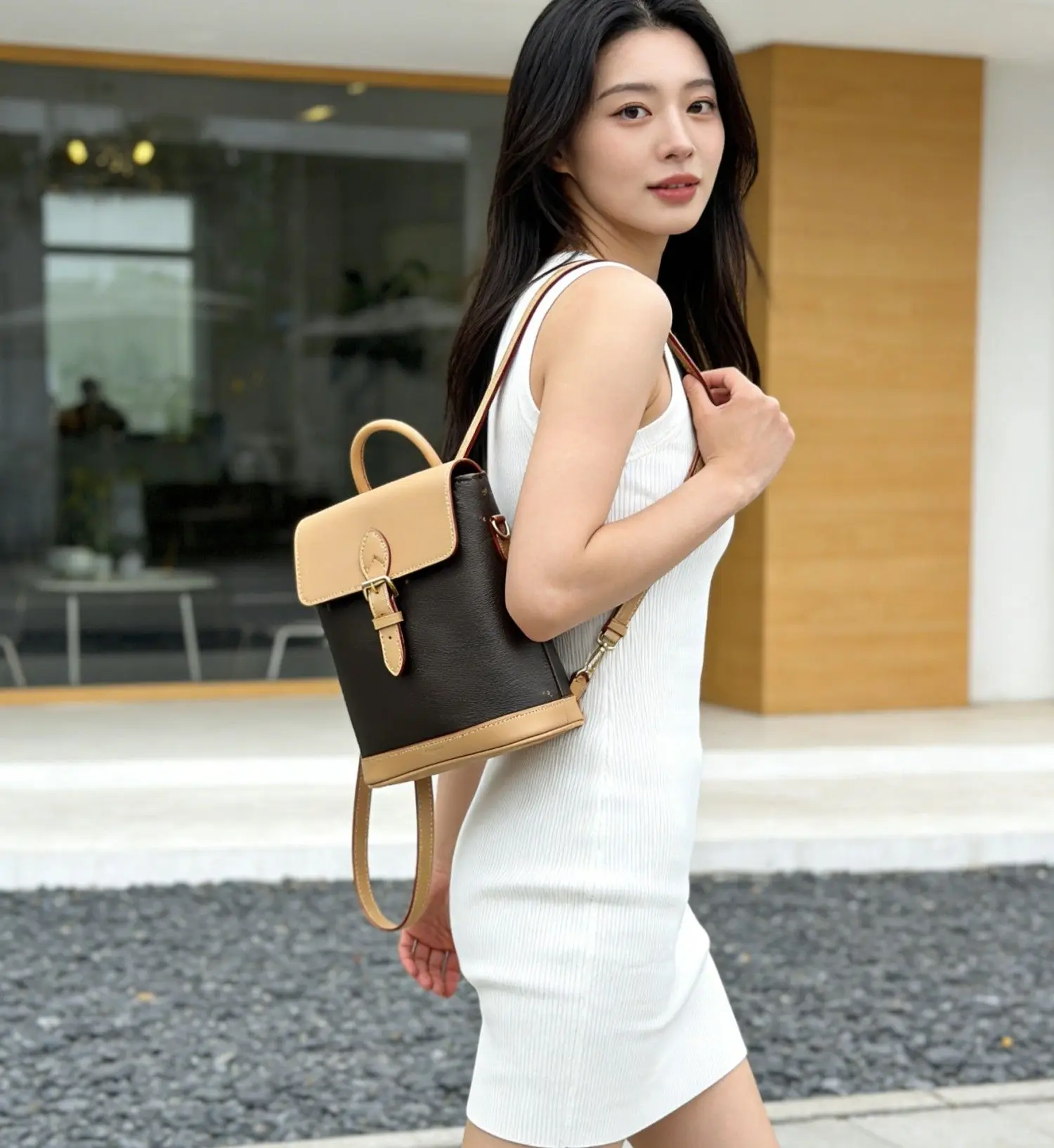 Mochila de Diseño para Mujer, Estilo Retro, Informal, Gran Capacidad, con Estampado, a la Moda
