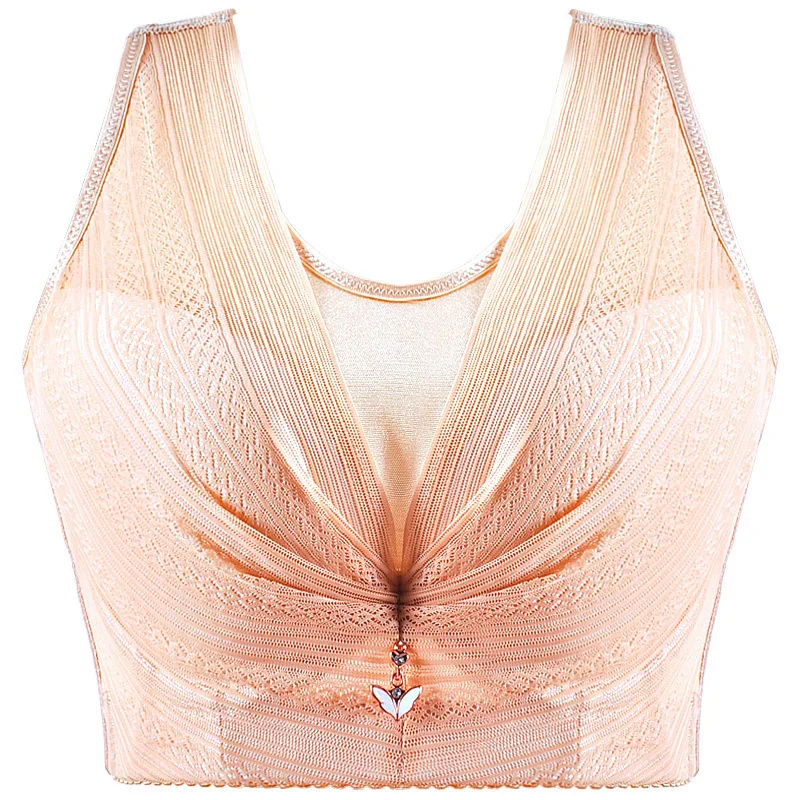Plus Size Bra Push up Big Cup Wireless Push up Breast Holding Bra Big Chest Small CDE Cup Women's Underwear sexy bra