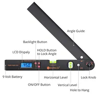 Neoteck 0-225° LCD Digital Protractor Spirit Level Angle Finder Gauge Meter 400mm Electronic Measurement Tool Black Or Silver 2