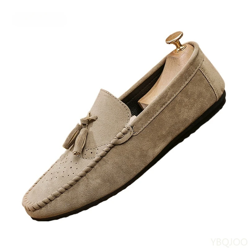 Men's Casual leather Shoes Soft soled driving lazy Loafers Versatile trendy flats Fashion lightweight Male shoes Zapatos ladies