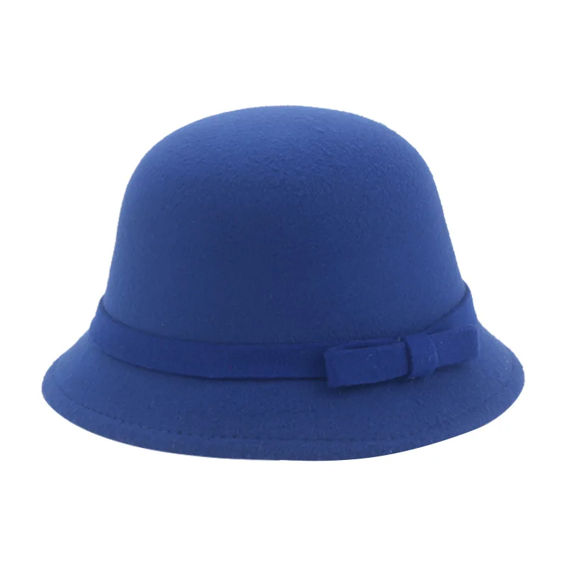 Kids Hat Fedoras Girls Child Hats Autumn Winter Solid Dome Round Bowknot Elegant Cute Girls Winter Hat Red Black Chapeau Femme