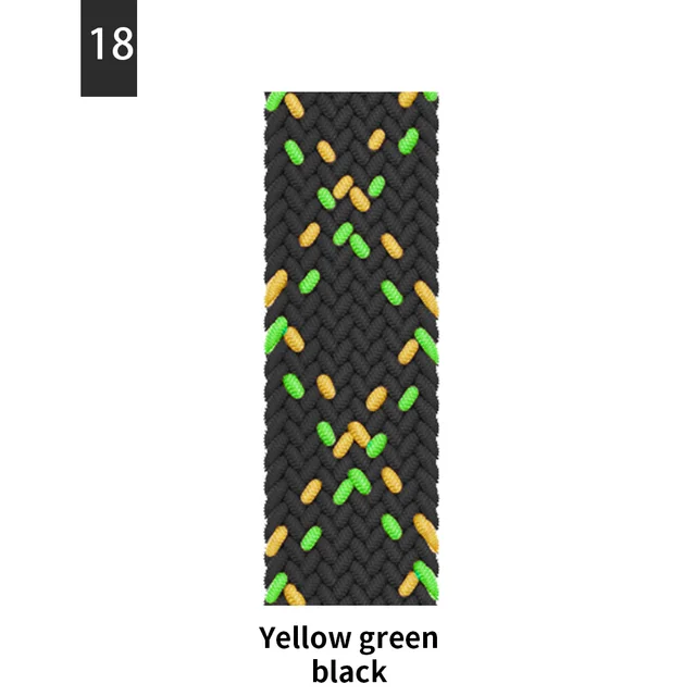 Braided Solo Loop For Apple Watch Band Se 76543 40mm 44mm Elastic Bracelet Strap on Smart Series 38mm 42mm 41mm 45mm Accessories 18 Black yellow