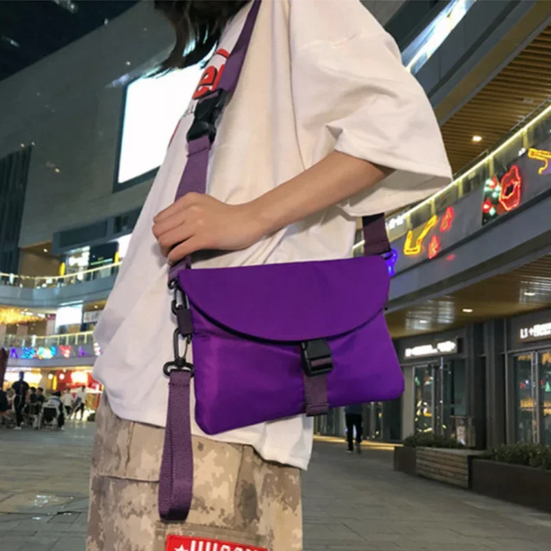 Women's Fashion Trend Brand Cross-body Japanese Mobile Phone Chest Packs Men's Casual Solid Color One Shoulder Small Square Bags