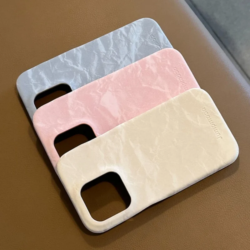 Korean Style Simple Cute Solid Color Leather Soft Silicone Shockproof Phone Case For iPhone 11 12 13 14 15 Pro Max Cover Girl