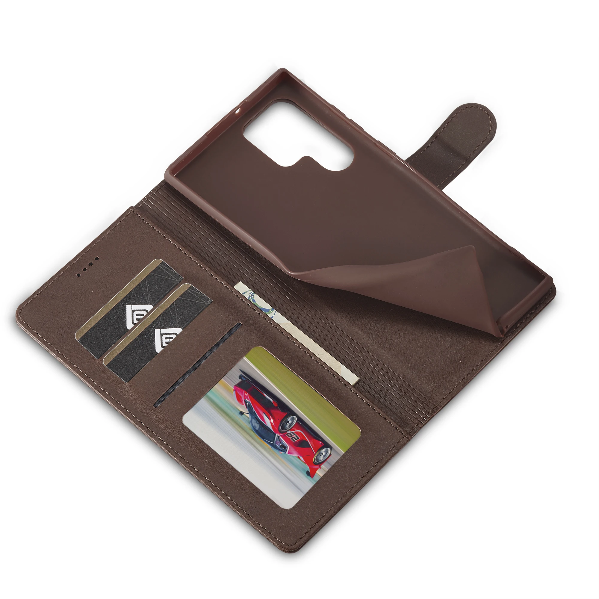 Luxury PU Cowhide Leather Phone Case with Anti-Drop Flip Cover