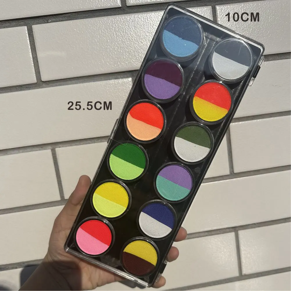 Professional Water Activated Face Paint Split Cake Palette Rainbow Makeup  in  Carnival Party Festival Cosplay  Makeup 2