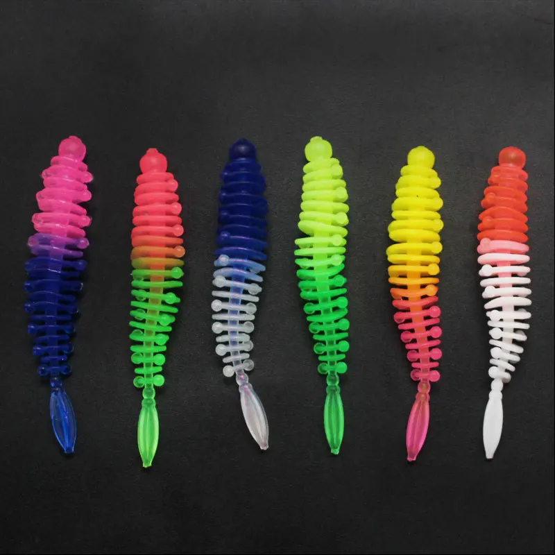 10Pcs Angeln weiche Lockt Jig Forelle Wurm Weichen Köder 5,5 cm/1g Künstliche Meer Würmer Regenwurm Angeln weiche Lockt Wobbler Tackle