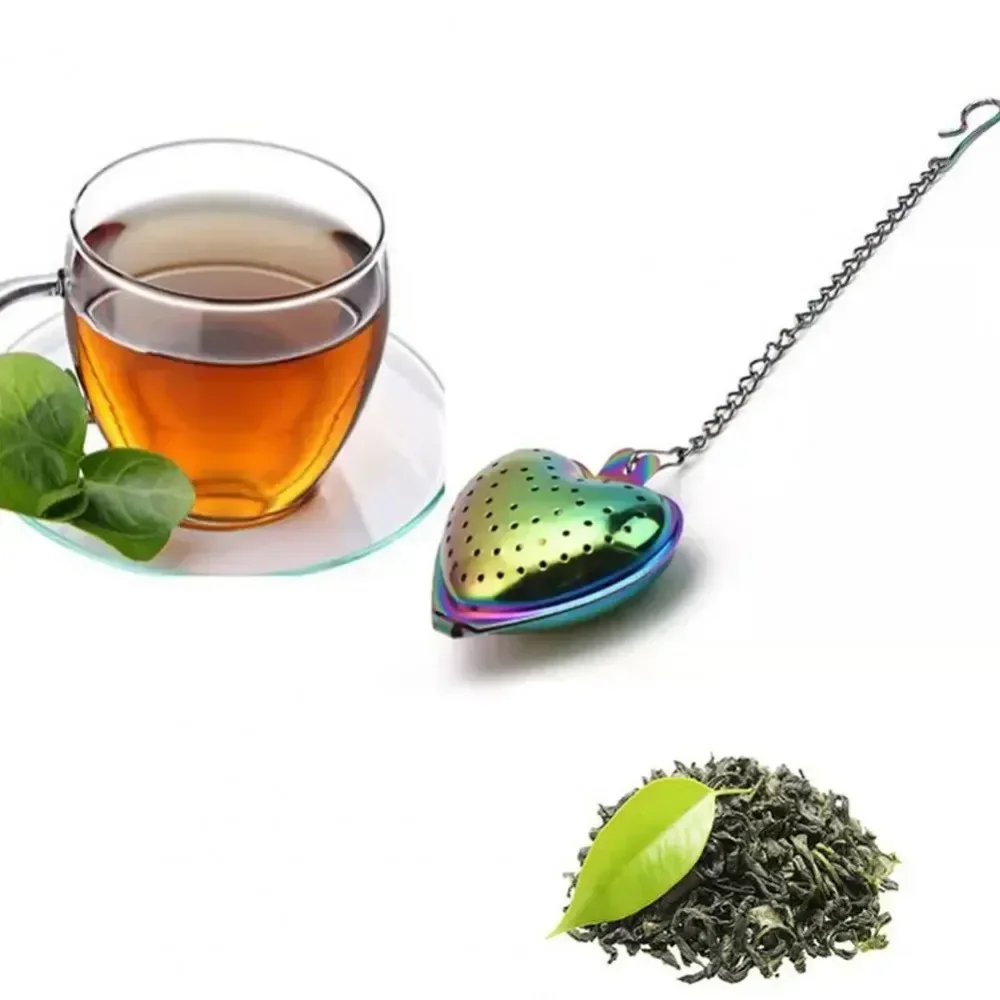 Tea Strainer Heart Shape Stainless Steel Tea Infuser Locking Spice Ball Strainer Mesh Infuser Strainers Kitchen Accessories