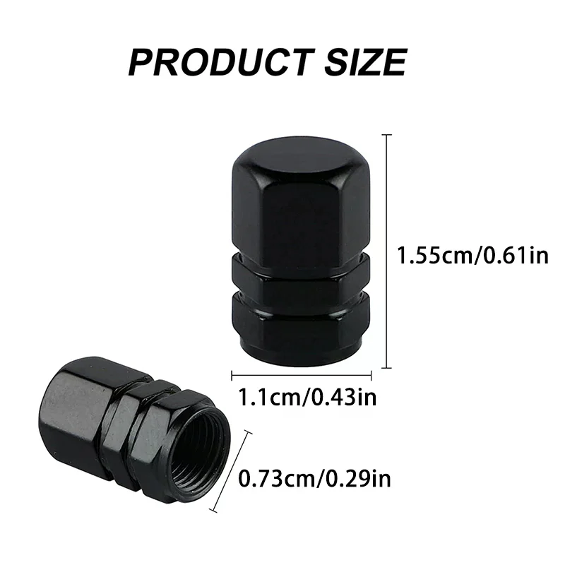 Premium Aluminum Tire Valve Caps - Decorative Dustproof Wheel Covers (Set of 4)