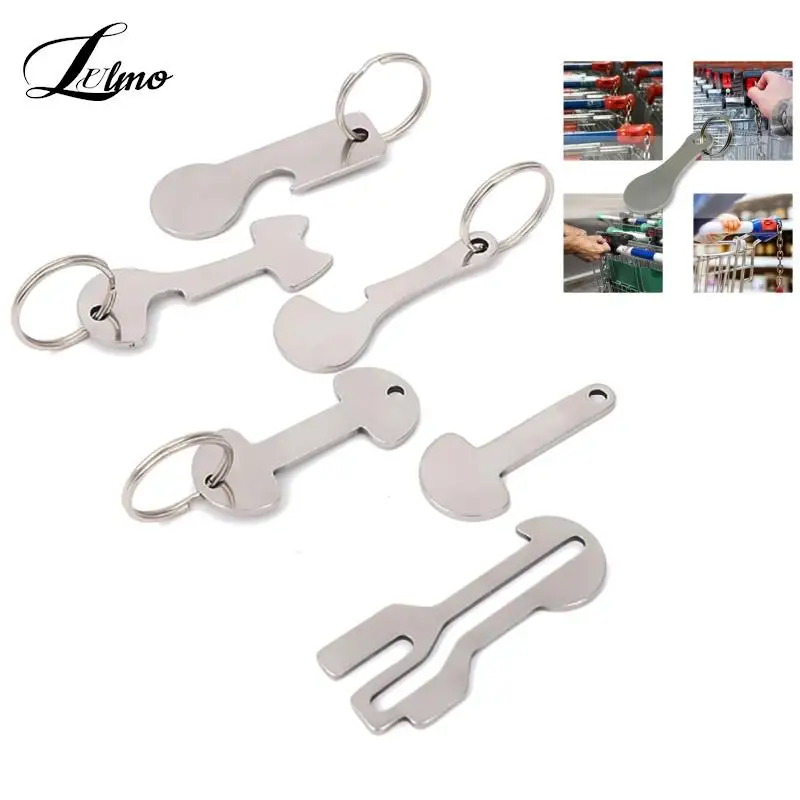 Metal Shopping Cart Tokens Trolley Token Key Ring Decorative Keychain Multipurpose Shopping Portable For Home Outdoor