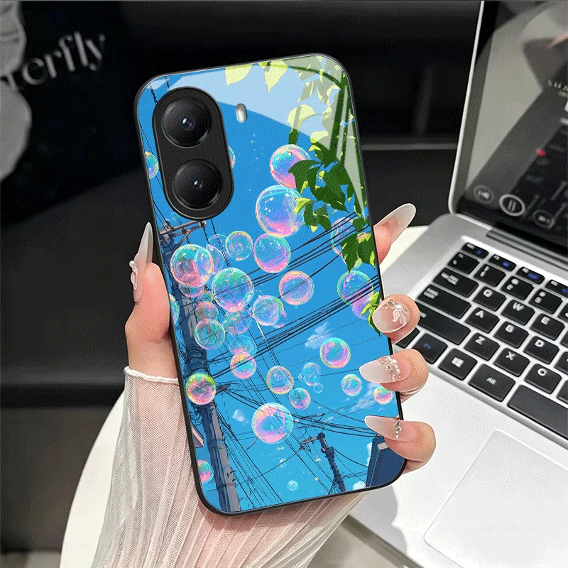 Anime Aesthetic Scenery Tempered Glass Phone Case