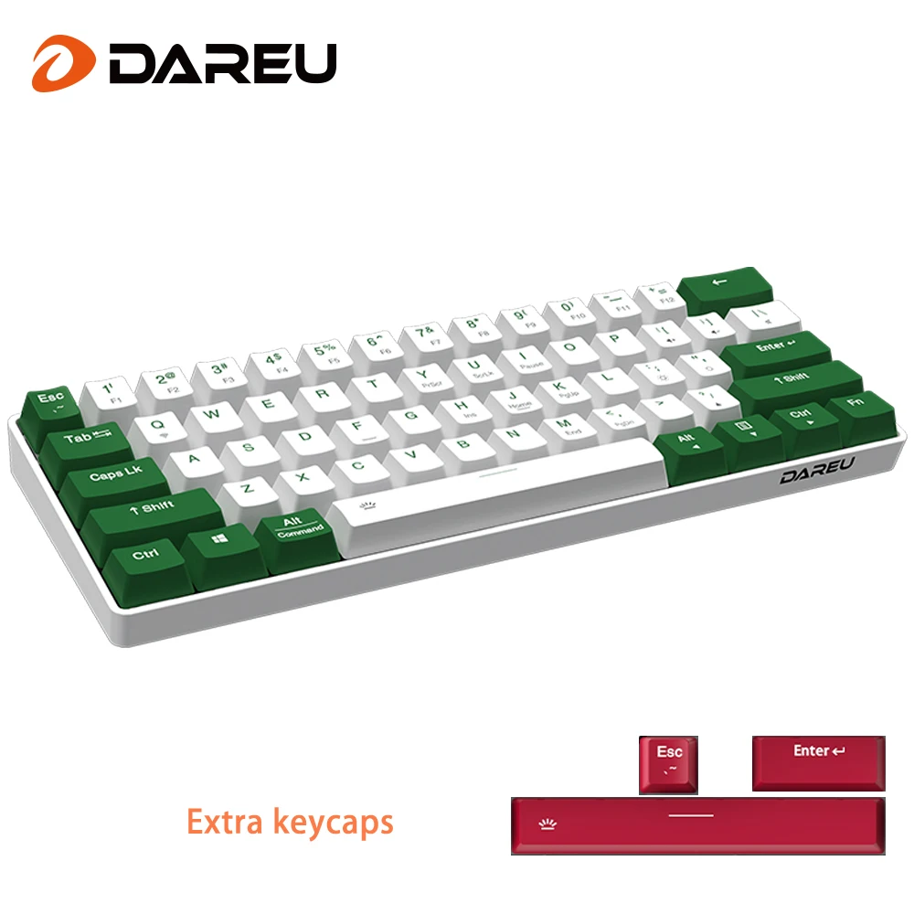 DAREU60MiniMechanicalKeyboardPortable61KeysDualmodeBluetoothWirelessWiredPBT