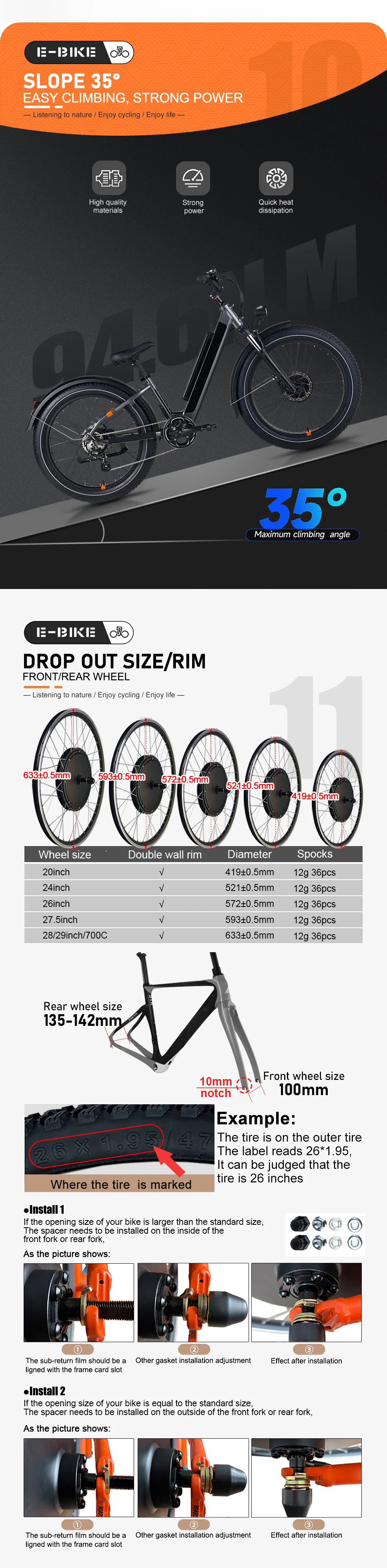 Kit Conversione E-bike 48V/52V 2000W: Motore Ruota Posteriore 20-29" Per MTB E City Bike