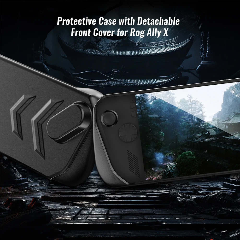 For Asus ROG Ally X TPU Protective Case Cover Shockproof with Stand Protective Skin Case with Thumb Grip Caps & Screen Protector