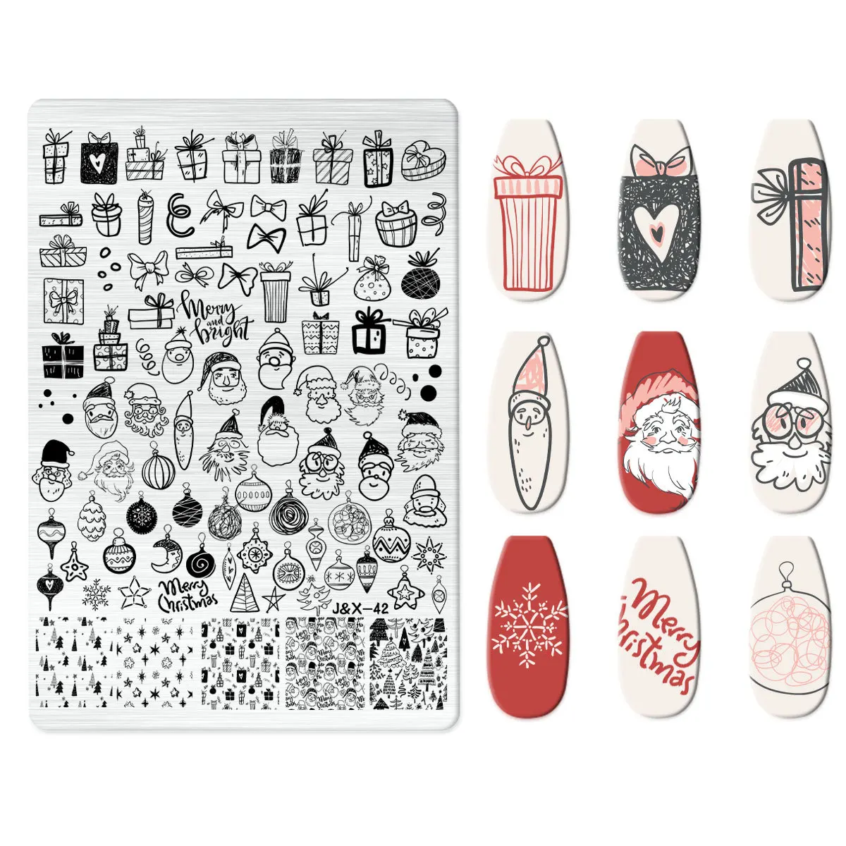 Cartoon Animal Nail Stamping Plate Cute Christmas Halloween Character Snowman Leaf Nail Printing Stencil Templates Manicure Tool 6
