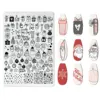 Cartoon Animal Nail Stamping Plate Cute Christmas Halloween Character Snowman Leaf Nail Printing Stencil Templates Manicure Tool 6
