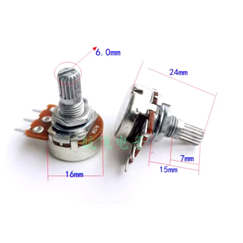 3/6 pin class A potentiometer made in taiwan single/dual PCB foot resistance value A10K A25K A50K A100K A250K A500K A1M 1pcs