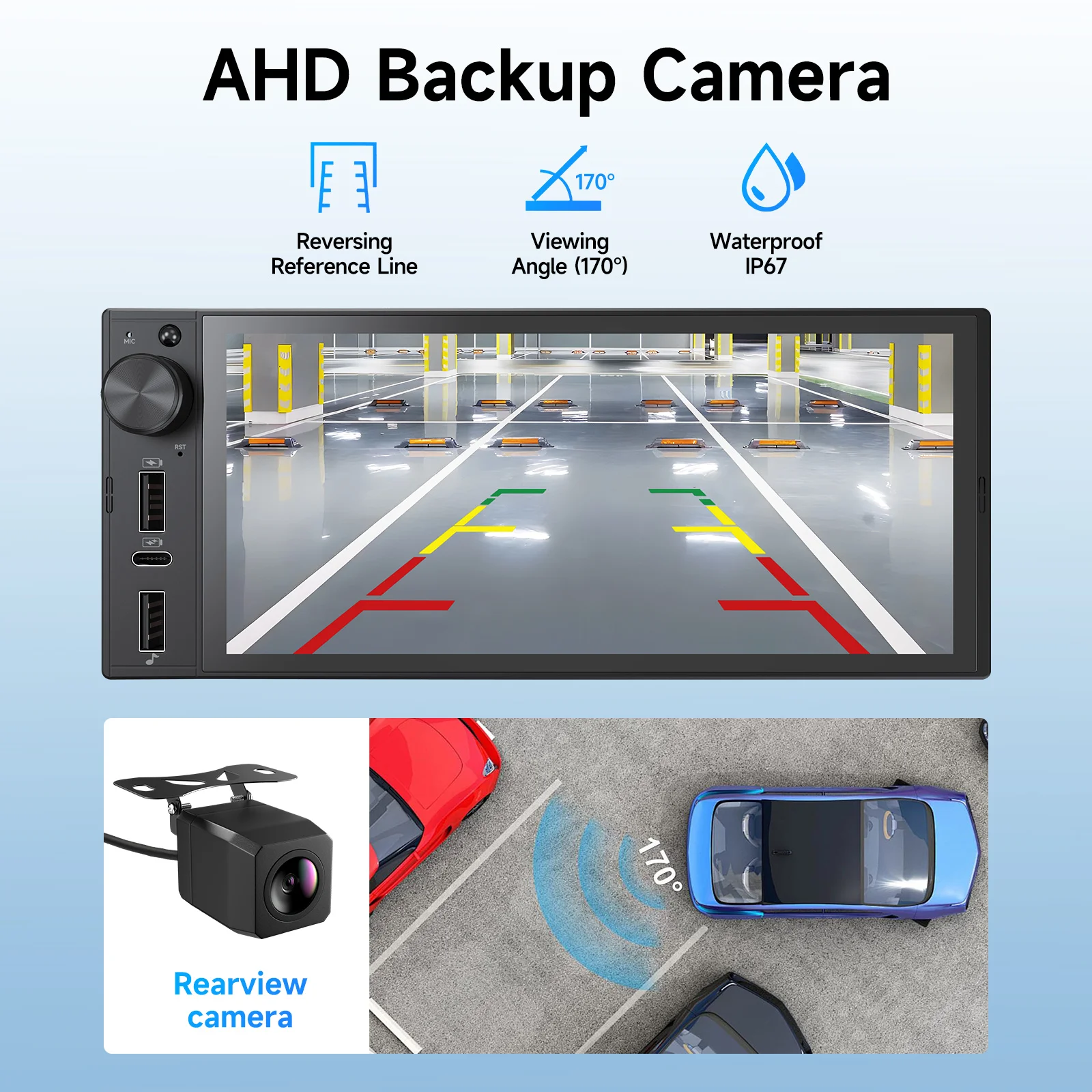 IPS 6 Inch 1Din Wireless Or wired Carplay Android Auto Car Radio Multimedia MP5 Player 1 Din DVD Bluetooth Stereo USB Charging