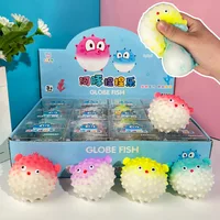 Cute Funny Round Puffer Fish Squeeze Toy Stress Relief Fingertip Toy Stress Ball Fidgeting Kids Toy Kawaii Puffer Fish Baby Gift 2