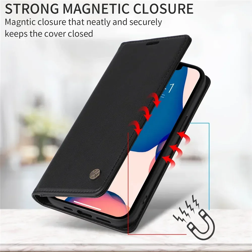 Luxury Leather Wallet Flip Cover - Premium Book-Style Design
