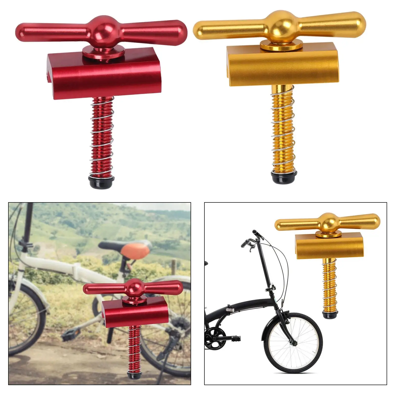 Folding Bike Hinge Clamp Tight Fit Aluminium Alloy CNC Turn Handle Lightweight Rust Resistant Hinge Clamp Plate Spare Parts