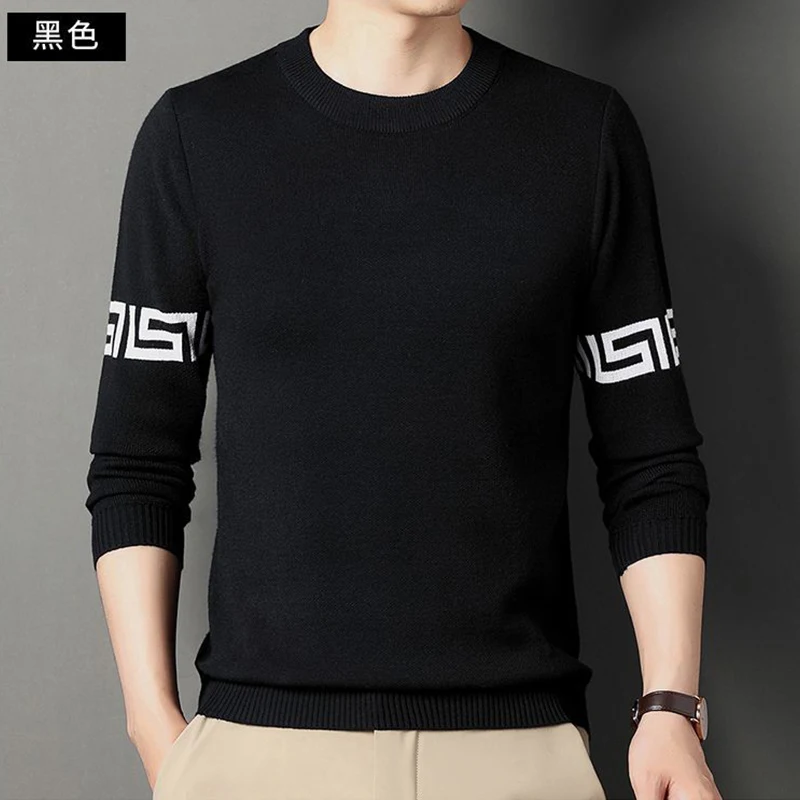 Autumn Winter Half High Collar Loose Casual Jumpers Hombre Vintage Simple Fashion All-match Knitting Tops Men Bottoming Sweater