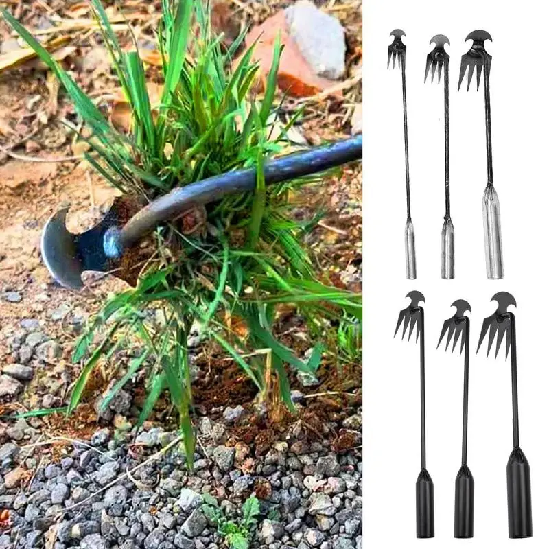 

Gardening Hand Weeder Metal Weeding Hoe Rake Stainless Steel Garden Shoveling Tool Non-Stick Metal Weeder Manual Weeder Remover
