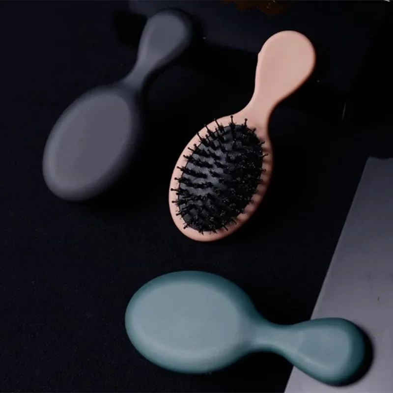 Hair Brush Comb Small Handle Hair Brush Massage Comb Bristle Nylon Anti-hair Loss Handle Detangling Wet Dry Hairdressing Styling Tools