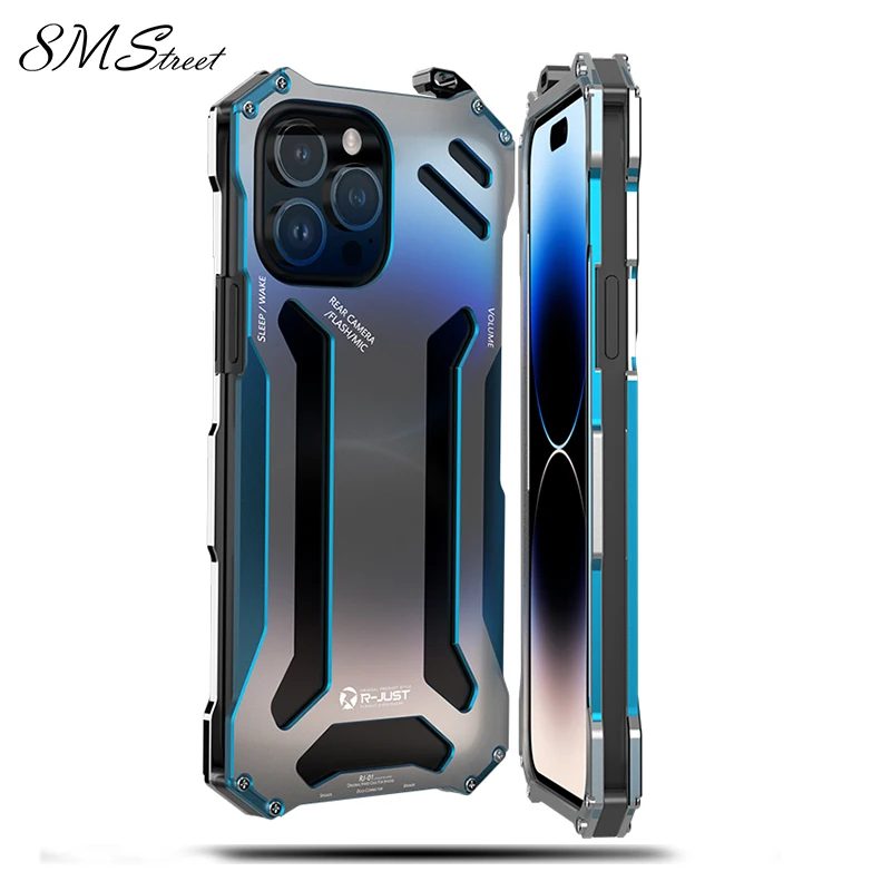 Metal Case For IPhone 14 Pro Max 14Plus Shockproof Aluminum Phone Cover ...