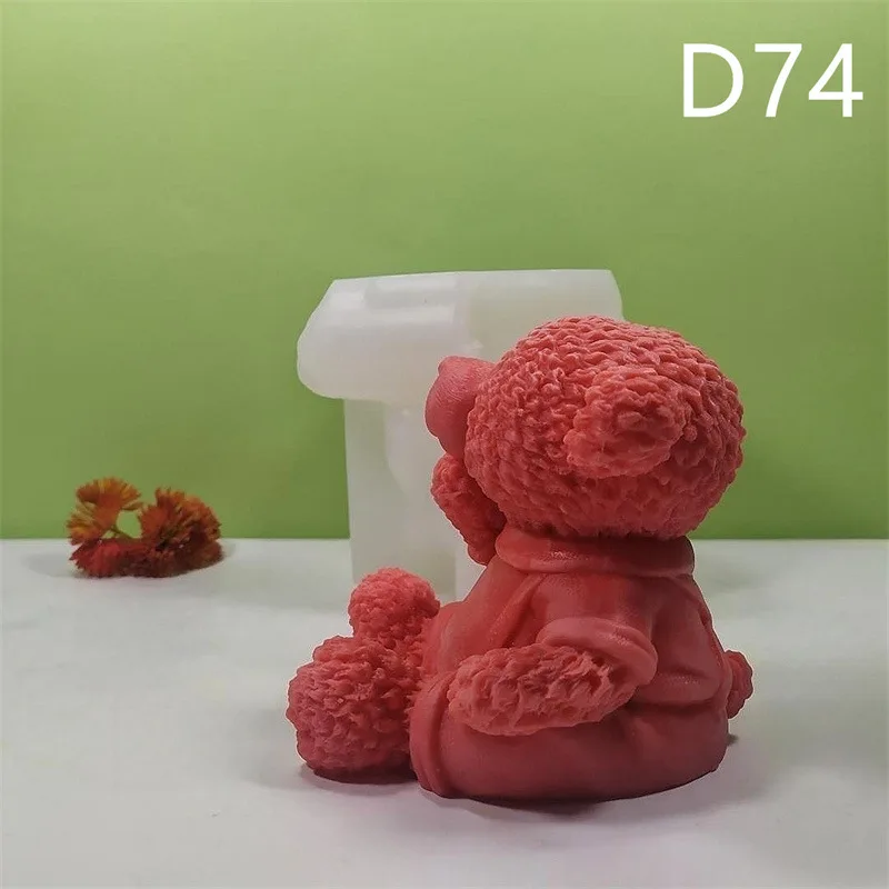 DIY Cute Teddy Bear Candle Silicone Mold Animal Candle Making Soap Resin  Clay Mold Ice Cube Cake Mold Gifts Art Craft Home Decor