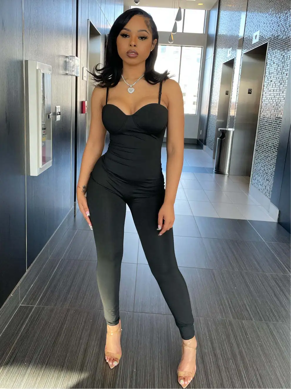 Women'S Jumpsuit Spring Summer  Sexy Solid Color Nude Jumpsuit High Waist Skinny Lingerie Bodysuits Ladies Joggers Fitness Weaer