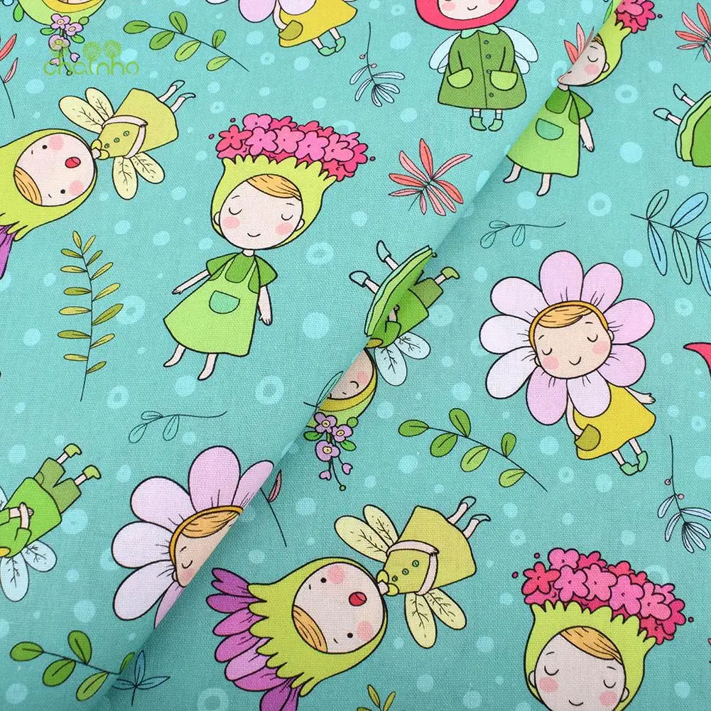 Chainho,Printed Plain Weave Cotton Fabric,DIY Quilting Sewing Material,Patchwork Cloth,Bronzing Series,20x25cm/Piece,15CD35